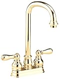 American Standard 2770.732.099 Hampton Double-Handle Bar Sink Faucet with Brass Gooseneck Spout with Metal Lever Handles Polished Brass