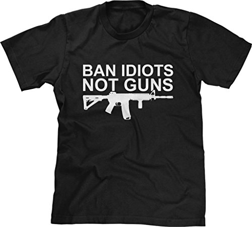 Blittzen Mens T-shirt Ban Idiots Not Guns