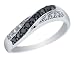Black and White Diamond Ring 1/5 Carat (ctw) in White Gold
