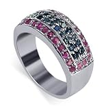 Pretty Multi Color Gemstone Band .925 Sterling Silver Ring