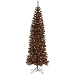 10' Pre-Lit Mocha Tinsel Pencil Artificial Christmas Tree- Clear Lights