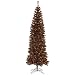 6.5' Pre-Lit Mocha Brown Artificial Pencil Tinsel Christmas Tree - Clear Lights