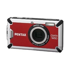 Pentax Optio W80 Waterproof 12.1MP Digital Camera with 5x Wide Angle Triple Shake Reduction Optical Zoom and 2.5 inch LCD