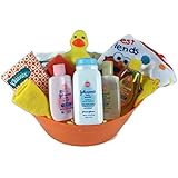 Sunshine Gift Baskets - 13 Piece Baby Bath Time Gift Set (Orange)
