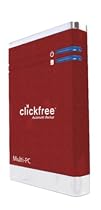 Clickfree HD225 Integrated External 250GB Hard Drive. Ruby. Automatic Back Up
