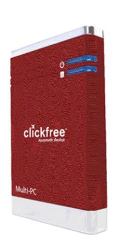 Clickfree Automatic Backup 250 GB USB 2.0 Portable External Hard Drive 225-1003-100 (Cherry Red)