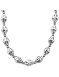 Sterling Silver Diamond-Shaped Bead Necklace