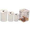 ClickClack 316602 Stack and Seal Airtight Polystyrene Canisters with Lids, Set of 3, Large