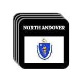 US State Flag - NORTH ANDOVER, Massachusetts (MA) Set of 4 Mini-Mousepad Coasters