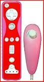 PINK/RED SKIN Cover FOR NINTENDO WII REMOTE+NUNCHUCK