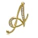 Gold Tone Initial Letter Brooch Pin - A - Ideal Gift For Mother, For Her, Birthday, Anniversary, Bridal, Wedding, Engagement