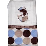 Personalized Blue Retro Dot Intial Burp Cloth