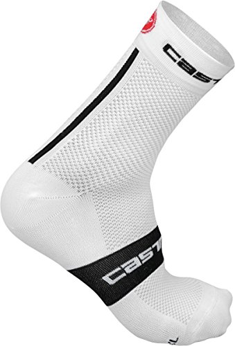 Castelli Free 9 Sock White/Black/Red, L/XL - Men's