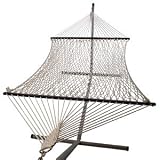 Oversized Cotton Rope Hammock with Steel Stand