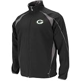 NFL Men's Green Bay Packers Determination II Jacket Adult Long Sleeve Lightweight Performance Full Zip Jacket (Black/Storm Gray, Small)