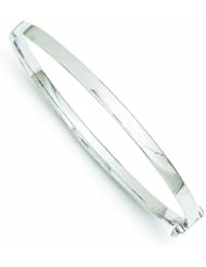 Genuine 14K White Gold 4mm Hinged Bangle 5 Grams Of Gold 100% Satisfaction Guaranteed.