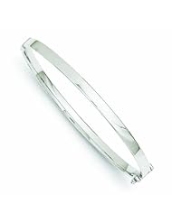 14K White Gold 4mm Hinged Bangle