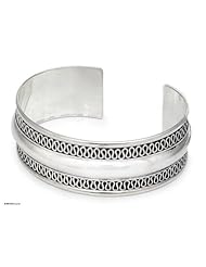 Sterling silver cuff bracelet, Captivated