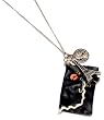 Paris Eiffel Tower Charm with Black Mini Wallet Antique Design Fashion Necklace