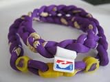 LA Lakers Titanium Tornado 3-Rope Braided Necklace 20 inch