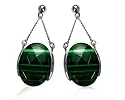 Sterling Silver Dyed Jade Dangle Earrings