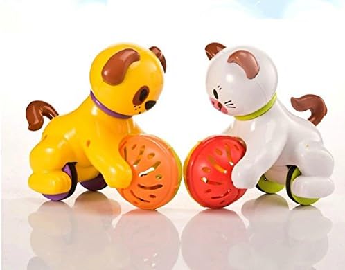 Funny Cartoon Cats and Dogs Car Bells Small Pets Puzzle Decompression Children Educational Toys，360 Rotary