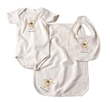Kee-Ka 3-pc Organic Gift Set (S/S Body+Bib+Burpcloth) - Monkey 6-12m