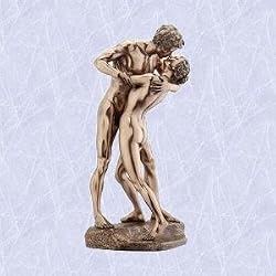 kissing lovers statue exotic couple romantic sculpture (Digital Angel Decor)