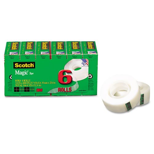 Scotch® Magic Tape Refill, 3/4 x 1000, Six per Pack