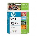 HP 92 C9512FN140 Ink Cartridge in Retail Packaging, Twin Pack-Black
