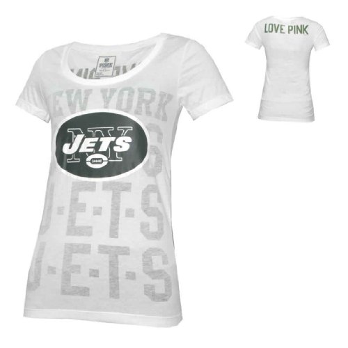 WOMENS Pink Victoria's Secret NFL New York Jets T Shirt - White (Size: M) at Amazon.com