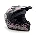 TMS® Youth Black Pink Skull Dirt Bike ATV Motocross Helmet with Goggles and Gloves (Large)