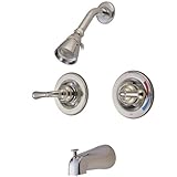 Kingston Brass KB678 Twin Handles Tub Shower Faucet, Satin Nickel [並行輸入品]