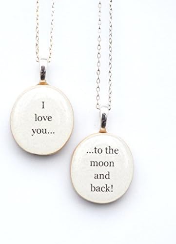 Mother daughter necklace set. I love you... to the moon and back.
