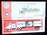 Miami Dolphins 2001 White Rose NFL Diecast 1:80 Scale Greatest Teams Series Peterbilt Kenworth Tractor Trailer Commemorative 5-Time AFC Champions and Superbowl VII/VIII Collectible Truck