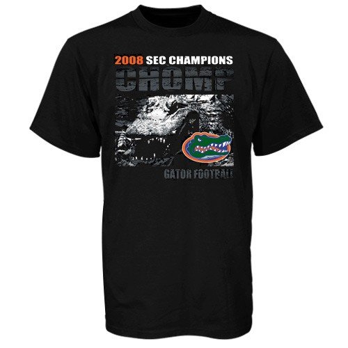 Buy Florida Gators 2008 SEC Football Champions Black Chomp T-shirt by Football Fanatics