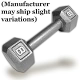GRAY 8 LBS HEX DUMBBELLS ( PAIR ) - B0001S8FF8