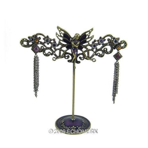 Purple Fairy Earrings Holder Organizer Display Jewelry Stand Victorian Style - With FREE Earrings