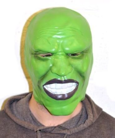 Jim Carrey Die Maske Stil Grüne Latex Maske Halloween Kostüm by Coopers Fancy Dress