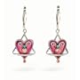 Pink Star & Heart Judaic Earrings from the Artazia Collection #458RO JE HEA OE