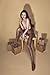 Sexy Open-Crotch Shiny High-Waist Lace Pantyhose See-Through Bodysuit Flirty Set, Coffee, One Size