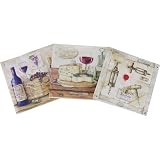 Cheese or Wine shop, Wine Accessories Colorful Napkins Pack Luncheon Size