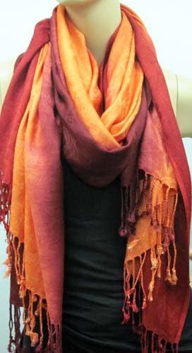 Ombre Jacquard Pashmina (ORANGE)