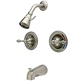 Kingston Brass KB668AL Twin Handles Tub Shower Faucet with Metal lever handle, Satin Nickel [並行輸入品]