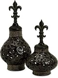 Image IMAX 94031-2 Vitara Lidded Cutwork Vase, Set of 2