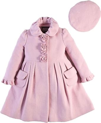 Rothschild Pink Wool Princess Rosette Coat