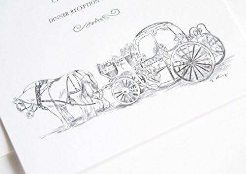 Fairytale Wedding, Cinderella's Carriage, Disney Inspired Invitations Package (Sold in sets of 10 Invitations, RSVP Cards and Envelopes)