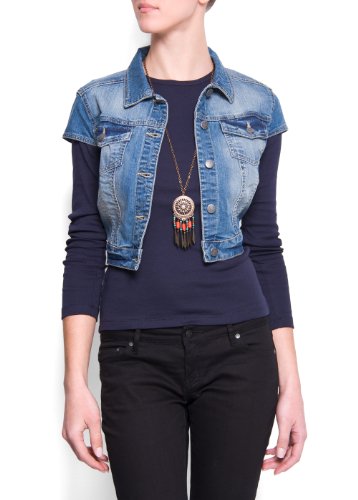Mango Womens Distressed Denim Bolero