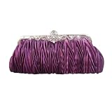 LadyGirl Elegant Party Clutch Bag, Prom Evening Handbag With Crystals, Gift Ideas--Colors Various, Price/Piece -PURPLE