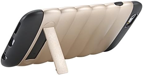 Ultra Slim iPhone 6 Protective Caterpillar Bumper Case with Kickstand (4.7 Inch) By UGAME, Heavy Duty Dual Layer Hybrid Soft TPU and Plastic Shockproof 4.7 Inch Cover for Apple iPhone 6/6S (gold)